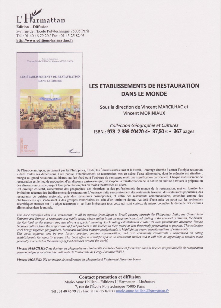 ETABLISSEMENTS DE RESTAURATION DANS LE MONDE